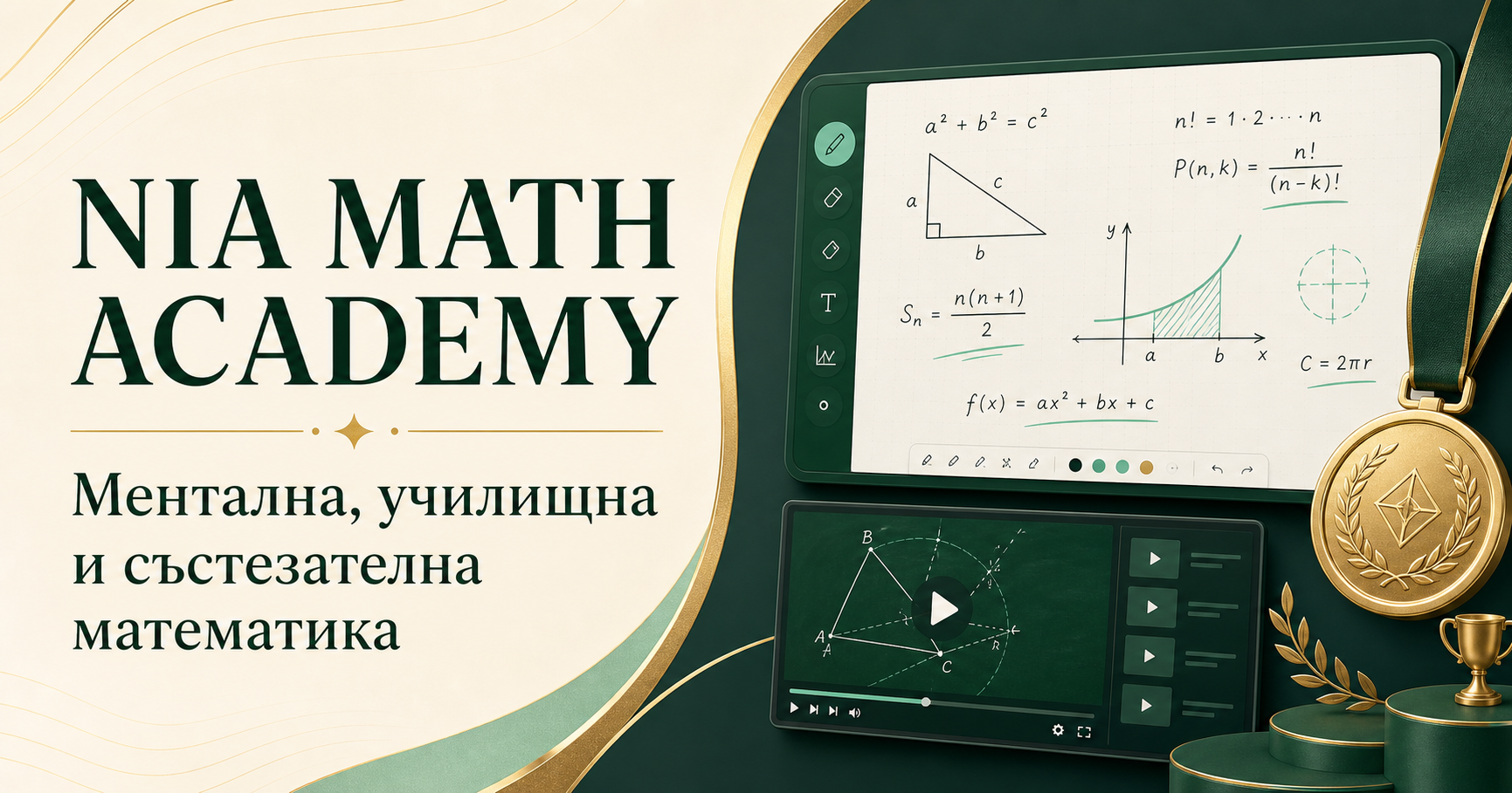 NIA Math Academy — ментална, училищна и състезателна математика